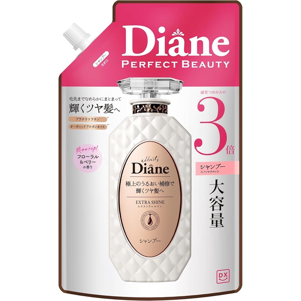 Diane Extra Shine Floral & Berry Scent Shampoo Refill 1000ml for Shiny Hair