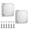 2pc 4x4inch Blank Electrical Cover Plates Strong Steel Square Metal Electrical Box Cover for Outlet Box Protect