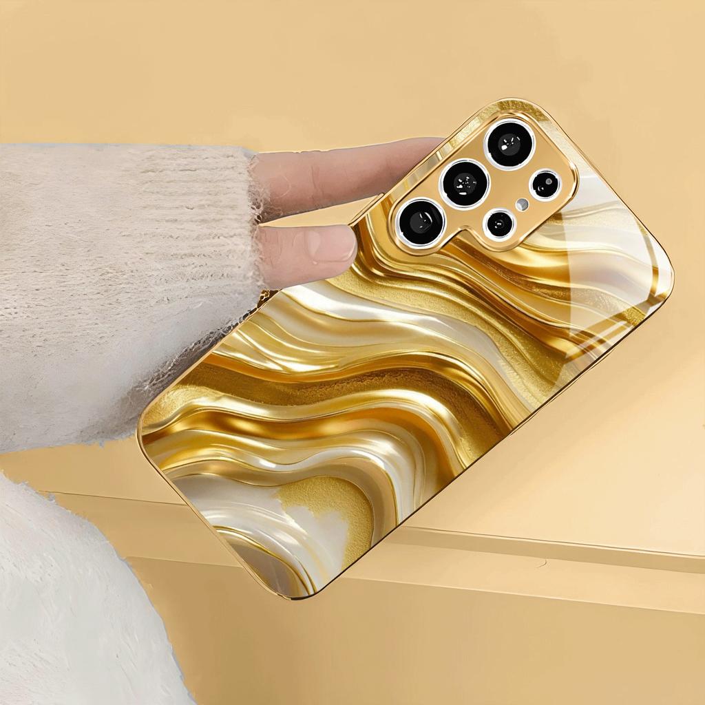 New Model Atmosphere Simplicity High-end Electroplating Glass PhoneCase for Samsung Galaxy S26 S25 S24 S23 S22 S21 FE,Ultra,Plus