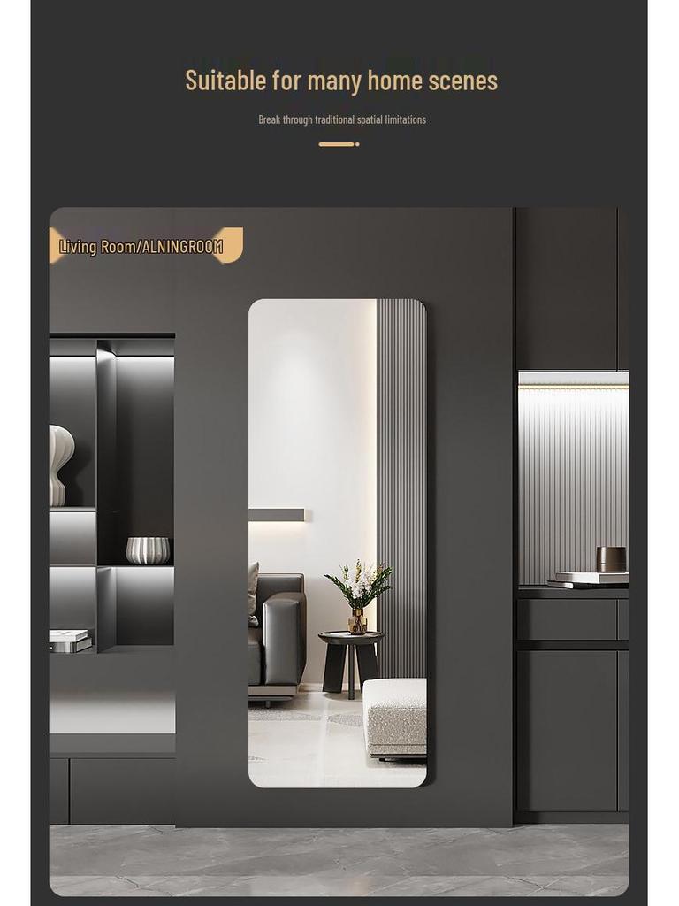 Senfu Self-Adhesive Acrylic Full Body Mirror Wall Sticker for Dorm & Wardrobe