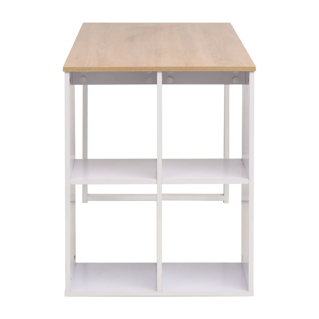 Desk 120*60*75 Cm Oak Brown and White