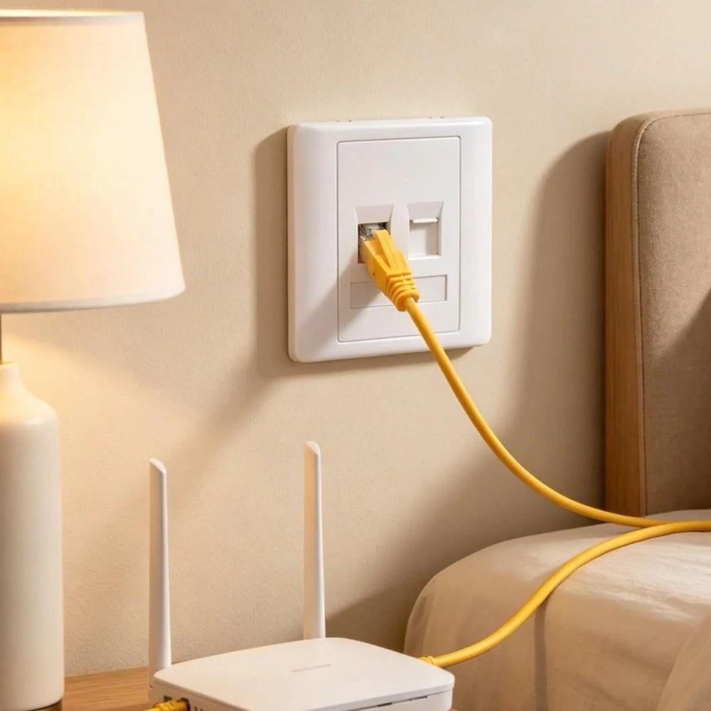1Pcs 1/2/3/4 Port Network Wall Panel Computer Network Socket Panel  Home Office Network