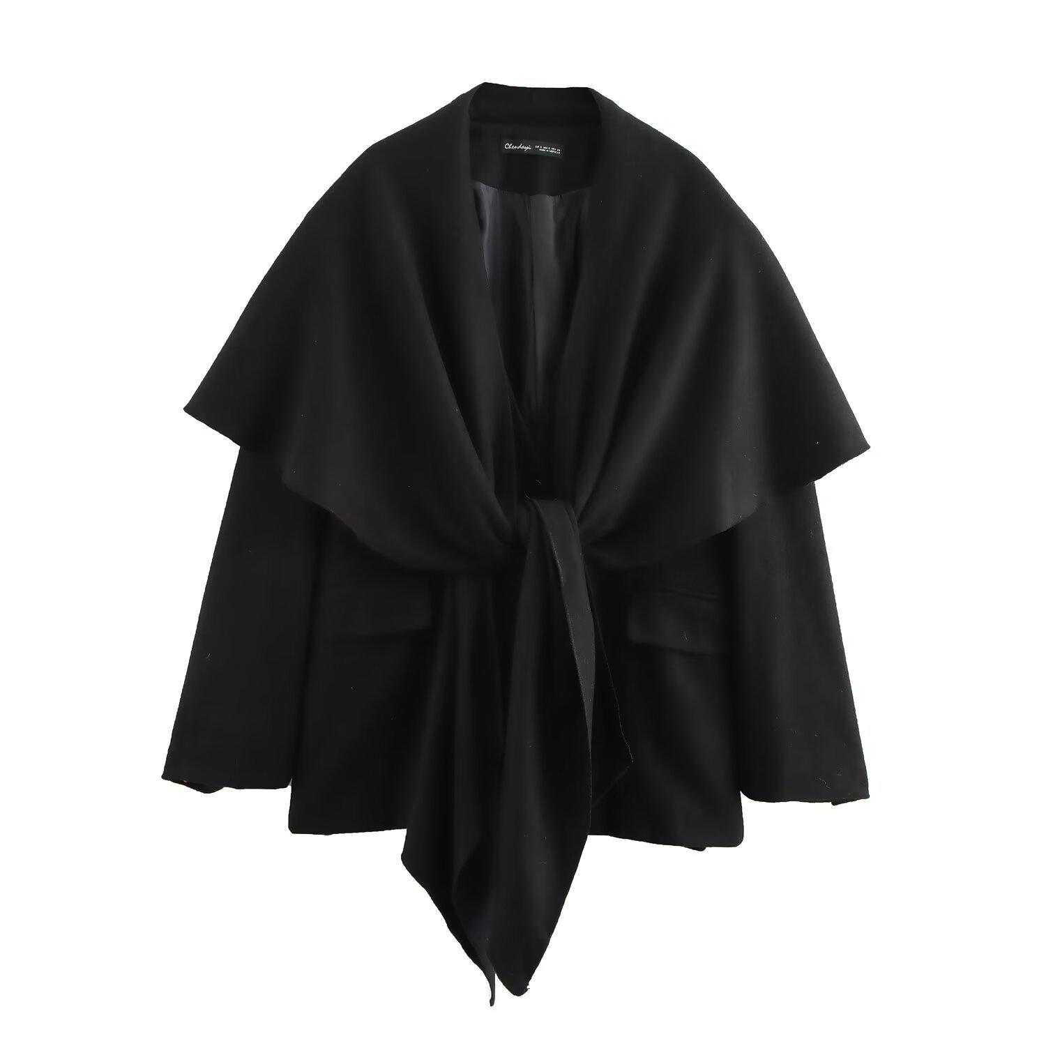 

Women s Autumn/Winter 2024 Jacket with Scarf - Style 81768 Extra Small чёрный