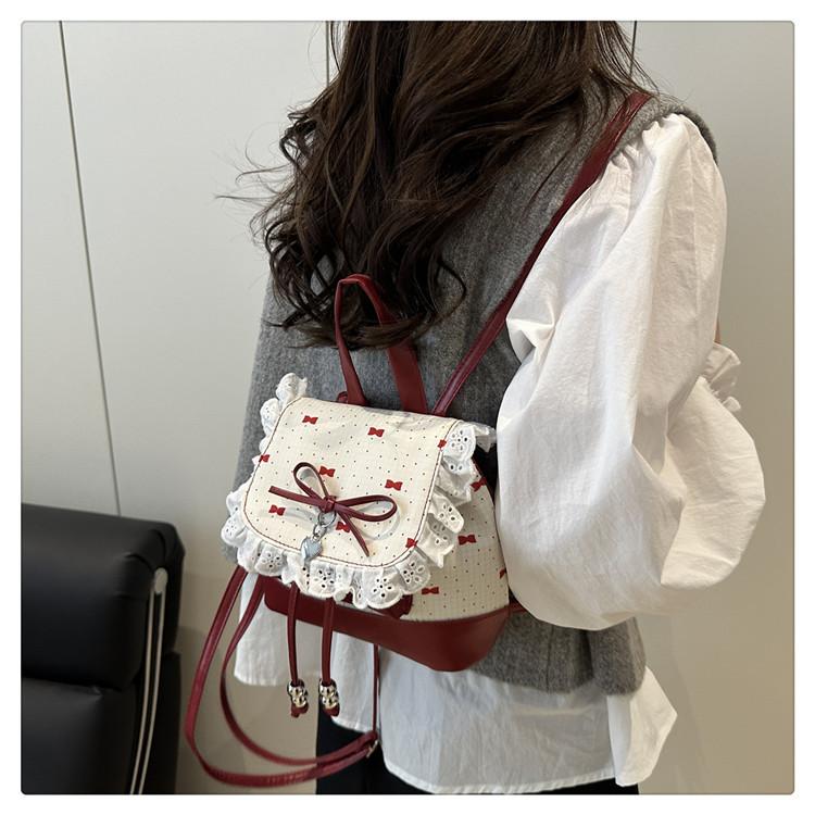 1Pc Korean Version of Fashionable Girl Style Portable Small Bag  New Lace Lace High Value Versatile Backpack
