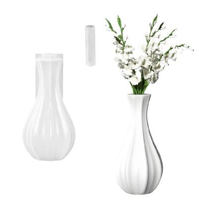 Home Decors Silicone Vase Molds Simple Shape Flowerpot Moulds Silicone Texture Suitable for Planter and Cement Creation