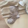 Womens Warm Wool Blend Mid-Calf Socks With Polka Dot Soft Cozy Crew Winter Fall