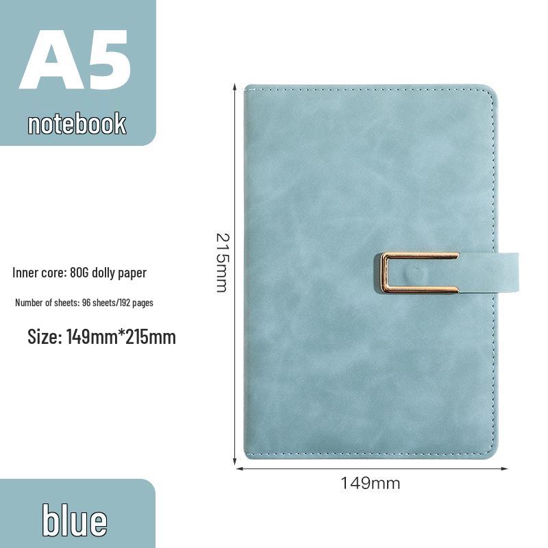 Premium Thickened A5/B5 Notebook with Buckle Closure and Gold Stamped Logo for Business and Student Use