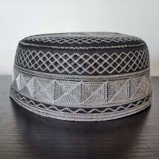 Wzór Haftu Wykwintne Wykonanie Kapelusz Modlitewny Płaski Wierzch Męski Kapelusz Narodowy Melonik