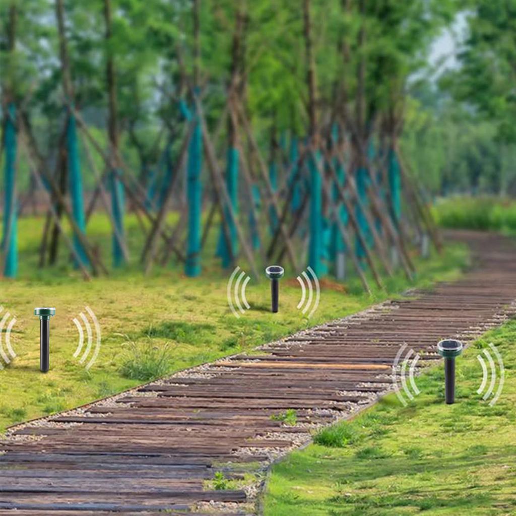 Solar Mole Repellers Ultrasonic Solar Animals Waterproof Repellent for Outdoor Pest Rodent Gopher Deterrent Vole Snake Chaser