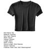 Women Casual Crop Top Summer Slim Fit Stretchy Solid Color Short Sleeve Waist Exposed Soft Breathable Lady T-shirt