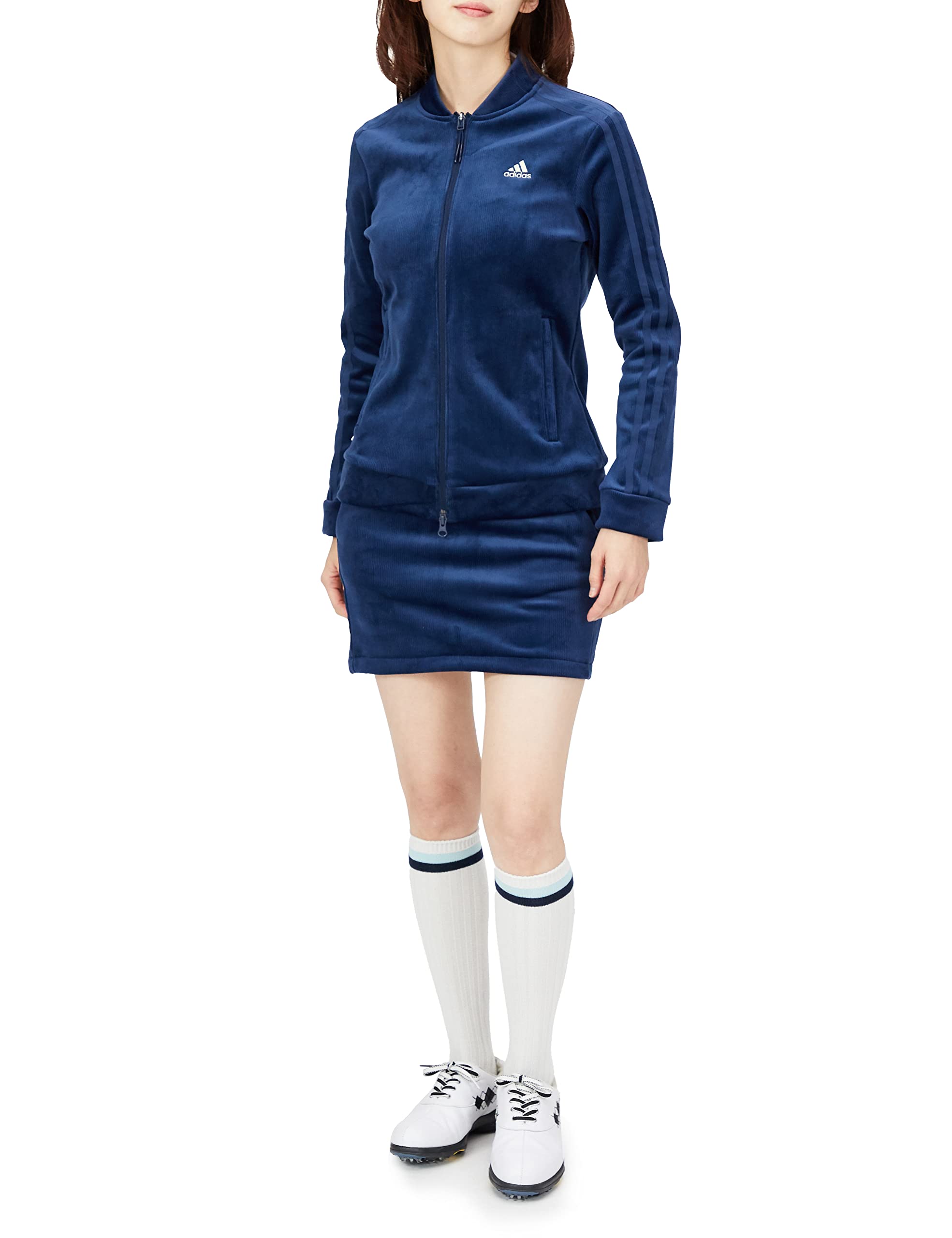 

Комплект для гольфа Three Stripes Stretch Corduroy Комплект для колледжа Navy [Adidas Golf] Женский J/L