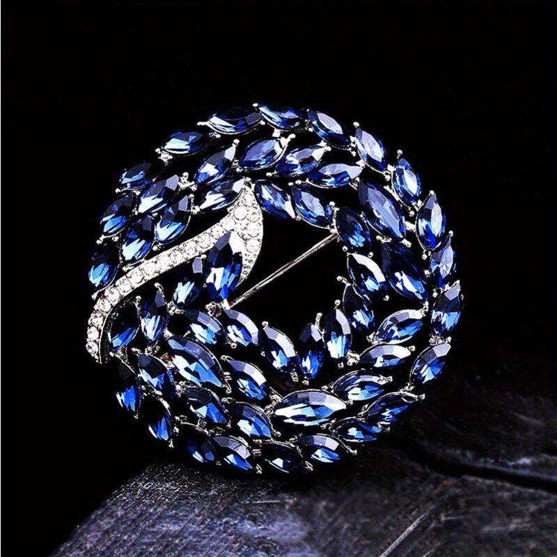 European and American Style Multi-Colored Floral Wreath Brooches, Fashionable Rhinestone Pins, Versatile and Elegant Suit Accessories