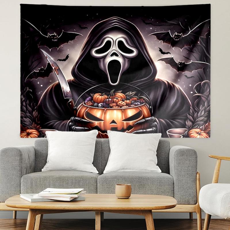 Ghostface Print Tapestry, Lightweight Wall Hanging, for Bedroom, Dorm, Living Room, Home Art Decor, Birthday Christmas Gift for Friends