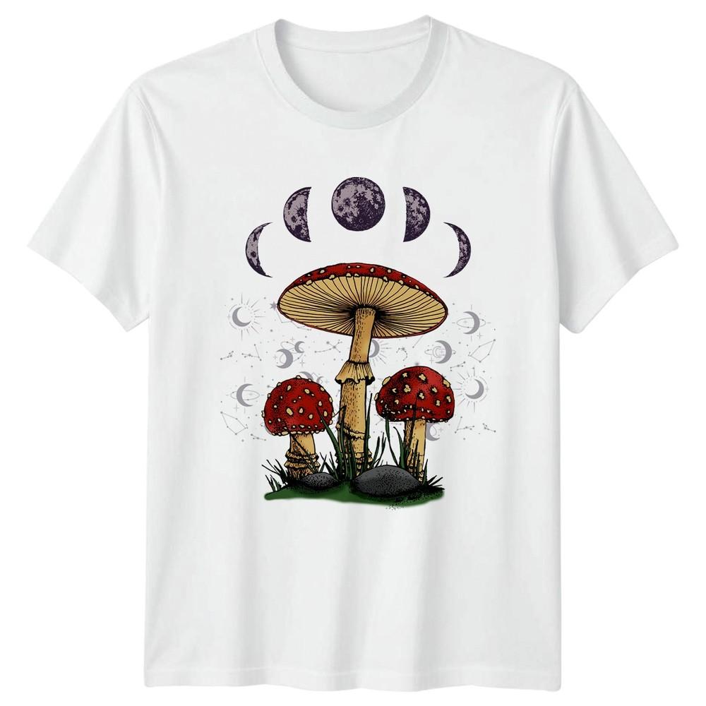 Mushroom Moon Phase Design Nature TShirt Celestial Witchy Birthday Gift S
