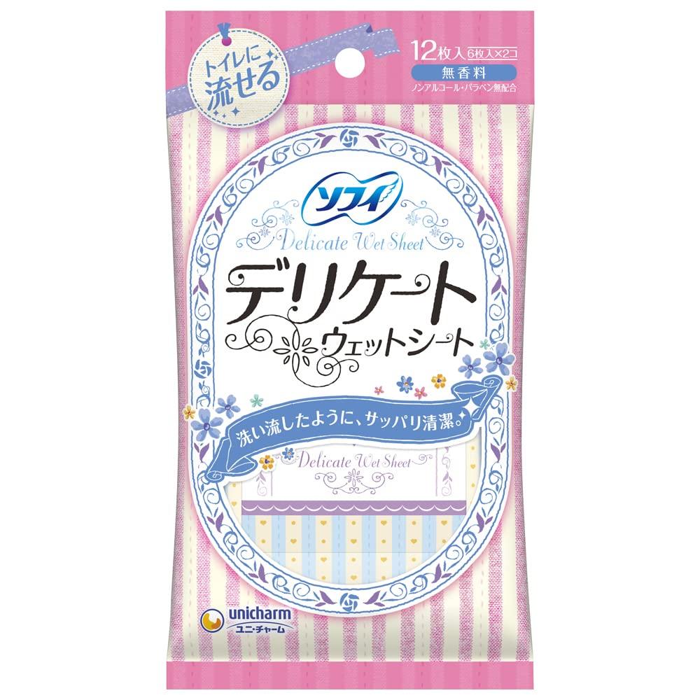 

Sophie Delicate Wet Flushable Type 6 pieces x 2 pack
