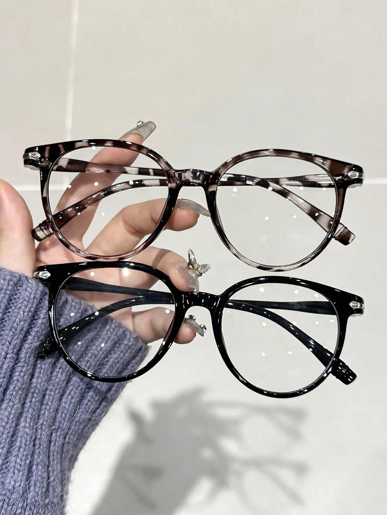 

2 ШТ Женские Прозрачные Очки Пластиковая Модная Оправа Панто Мужские Очки Для Повседневной Жизни Фотосессии Аксессуары для Одежды.