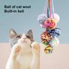 Interaktívna loptička pre mačku so znejúcim zvončekom odolná proti poškriabaniu zábavná interaktívna plyšová hračka pre mačky v jasných farbách