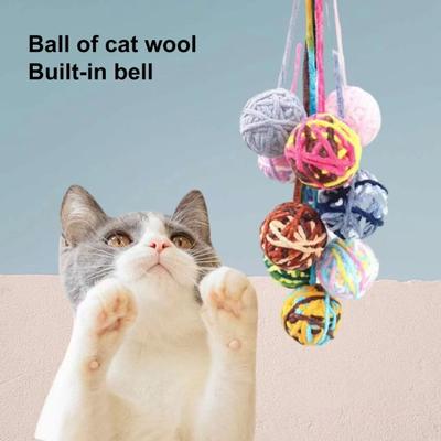 Interactive Cat Ball Toy with Sounding Bell Scratch-Resistant Fun Interactive Plush Bright Color Cat Toy