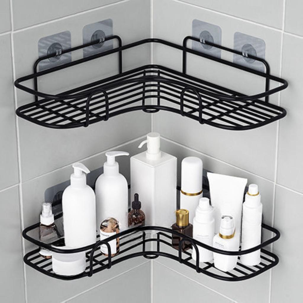 Iron Triangle Storage Rack Corner Bathroom Wall Mounted Kitchen Storage Rack Kitchen Non Perforated Storage Rack
