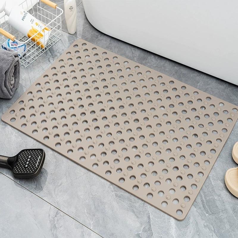 TPR Non-Slip Bath Mat with Suction Cups Shower Bathtub Mat Anti-Fatigue Bathroom Floor Mat Massage Foot Pad