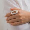 Äkta guld galvaniserad pärla zirkon skarvad fjärilsring, utsökt och vacker ring, franskt temperament, lätt lyxigt armband