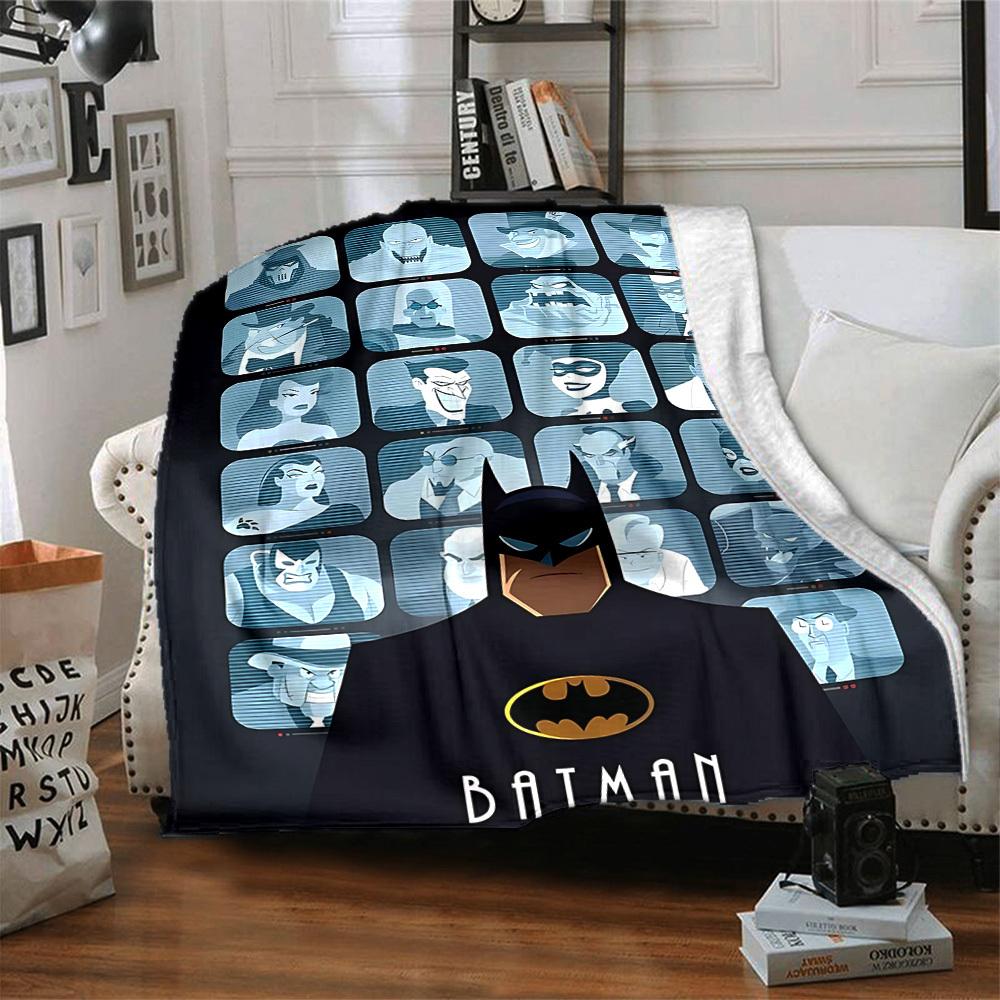 1pc Batman Flannel Throw Blanket - HD Printed Lightweight Soft Warm All-Season Blanket for Sofa, Bed, Travel034