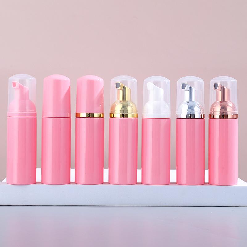 60ml Pink Travel Foaming Intimate Mousse Dispenser Bottle for Eyelash Cleanser