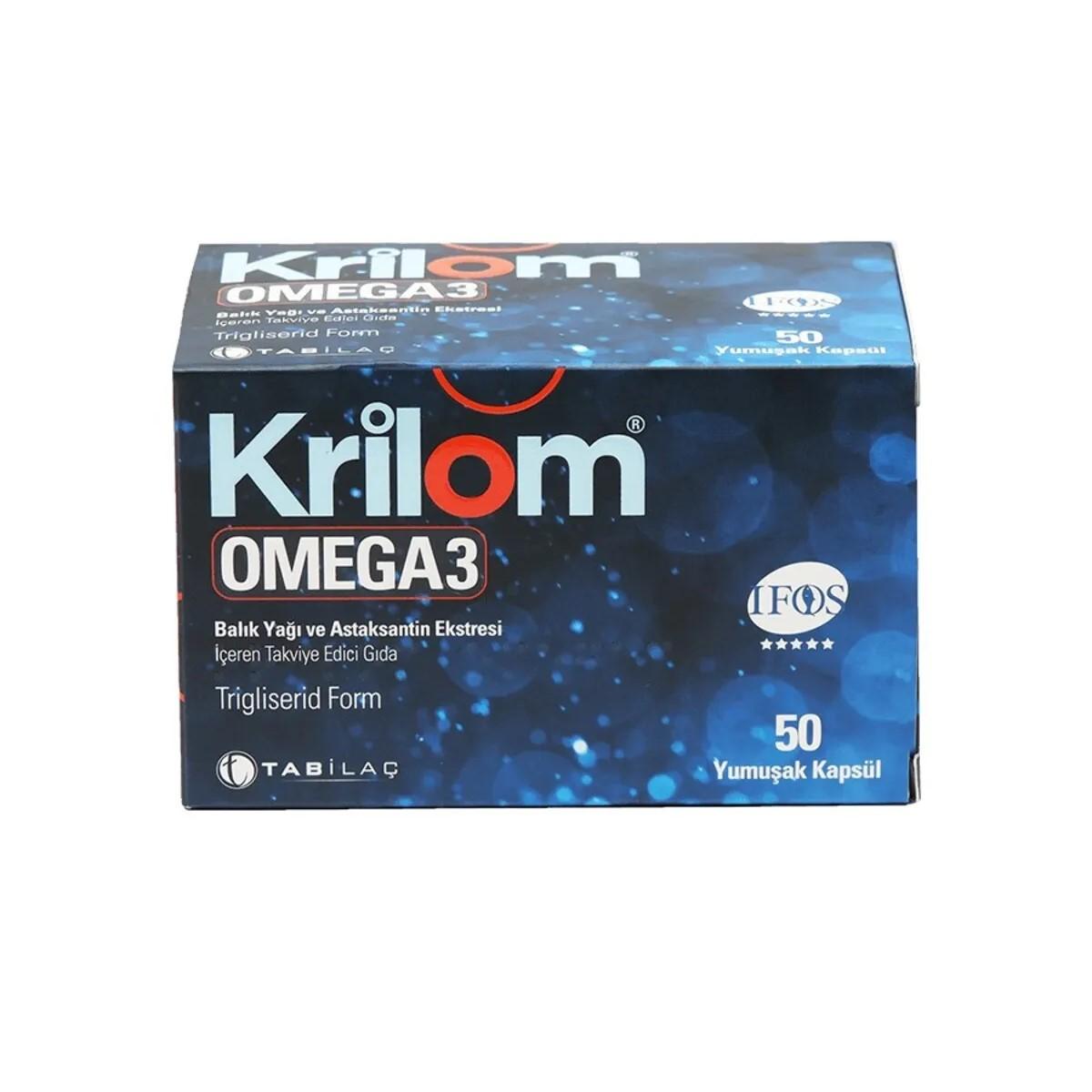

Krillom Omega-3 - IFOS Certified Triglyceride Form with Astaxanthin Extract, 50 Softgel Capsules