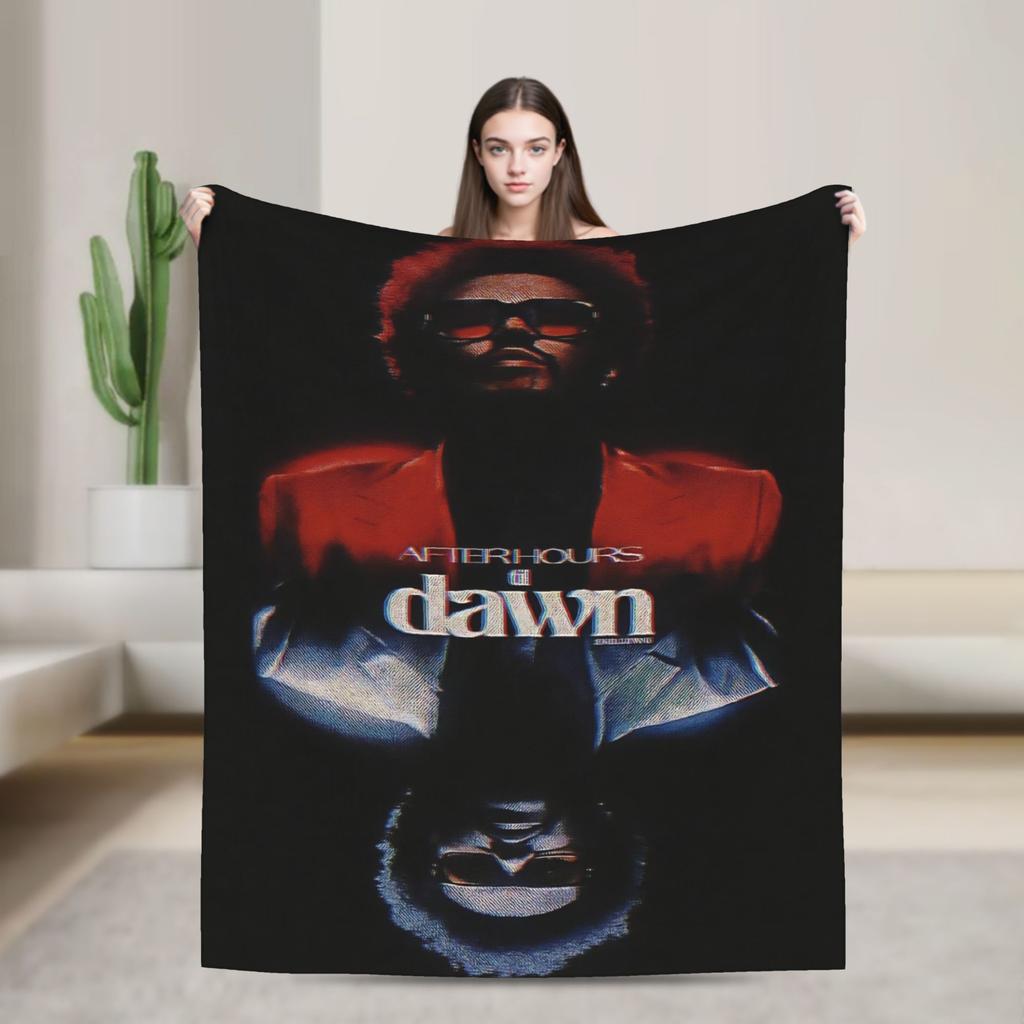 The Weeknds Rapper Singer Flannel Blanket New Album Hurry Up Tomorrow Warm Soft Throw Blanket for Bedspread Sofa Bed Cover