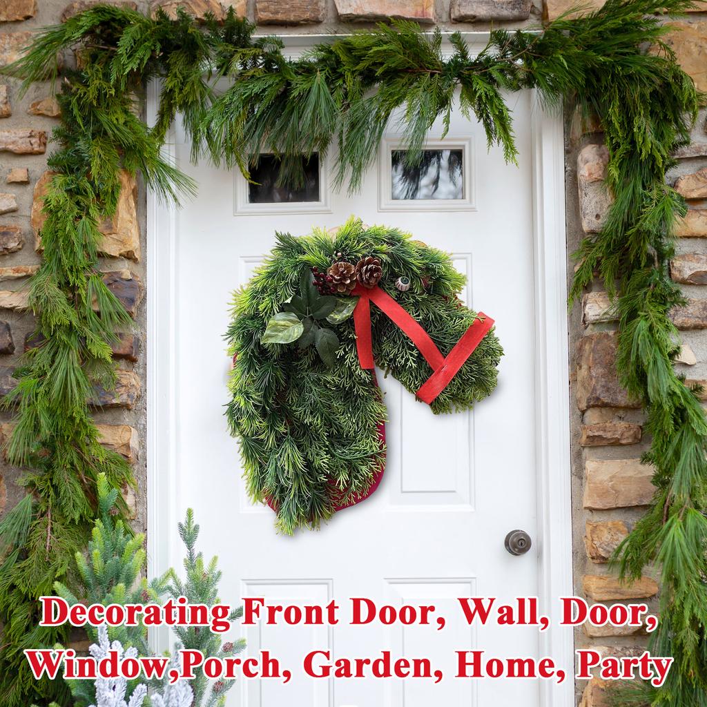 Christmas Garland, Christmas Home Decoration For Decorating Front Door, Wall, Door, Window,Porch, Garden, Home, Party