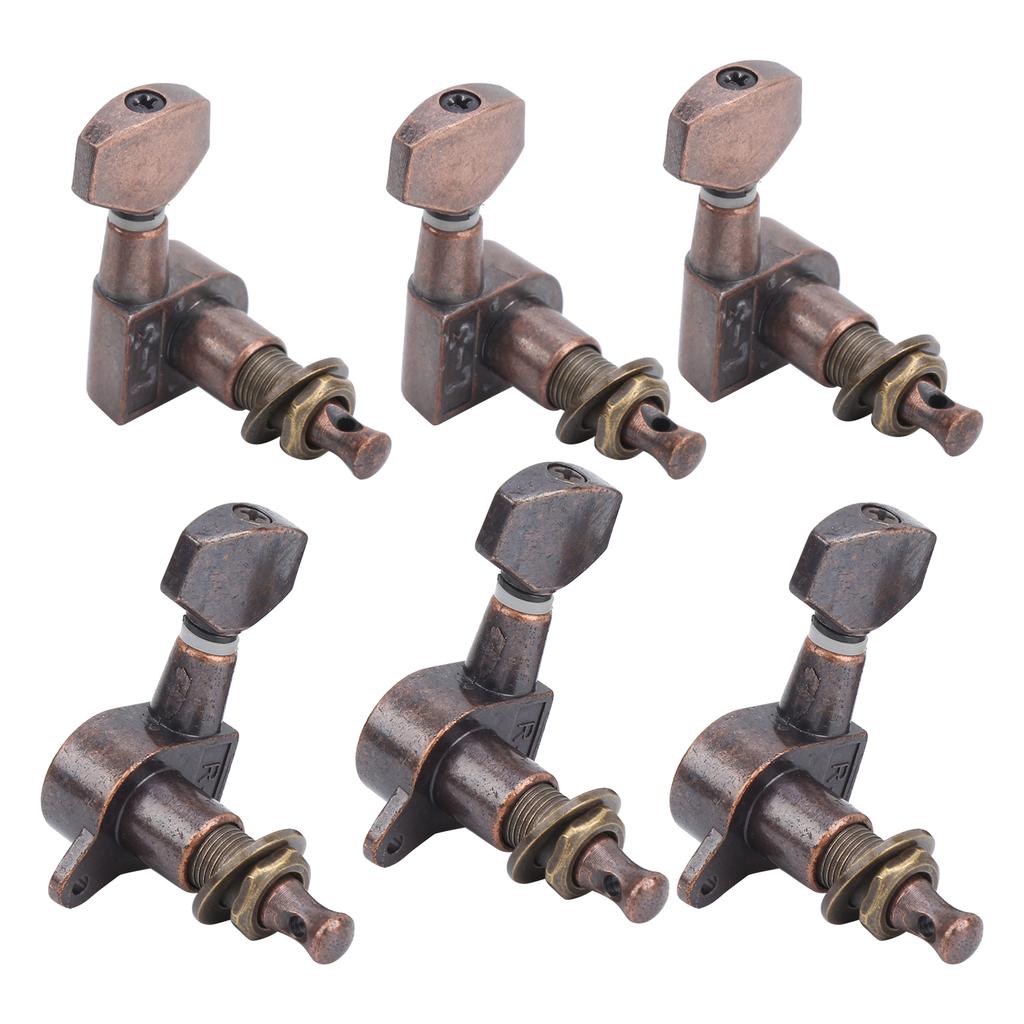 6Pcs Guitar Locking Tuners Tuning Pegs for Full Enclosed Electric Guitars AccessoriesAntique Copper