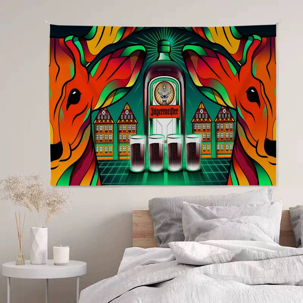 Hot JJaegermeisterS Printed Large Wall Tapestry Cheap Hippie Wall Hanging Bohemian Wall Tapestries Mandala Home Decor