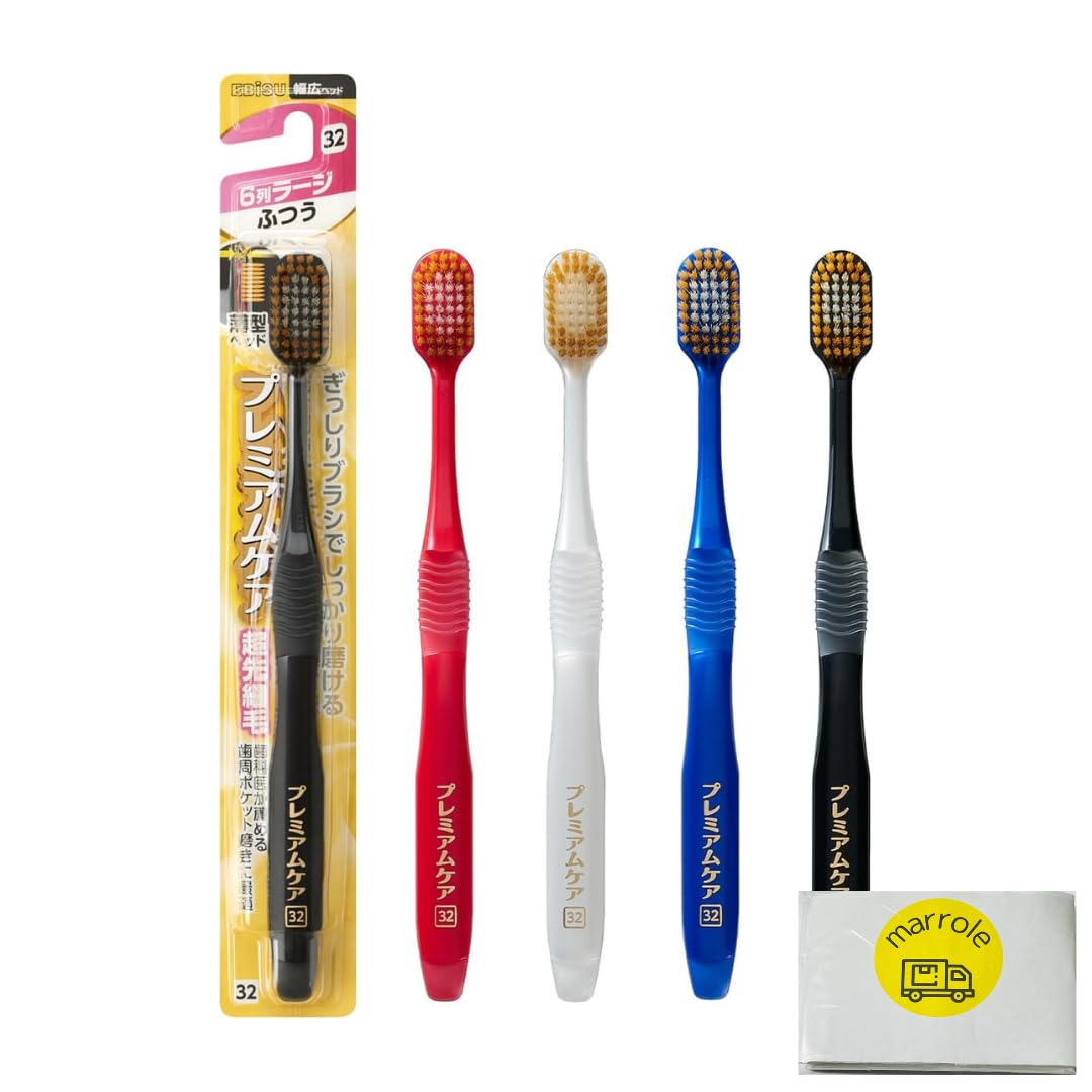 

[12-piece set] Premium Care Toothbrush, 6-row, Large, Soft (Random Color) (31) with Bonus