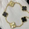 Nuova Versione Bracciale Quadrifoglio Cinque Fiori Agata Rossa Naturale Madreperla Bianca Bracciale da Donna Bracciale Laser