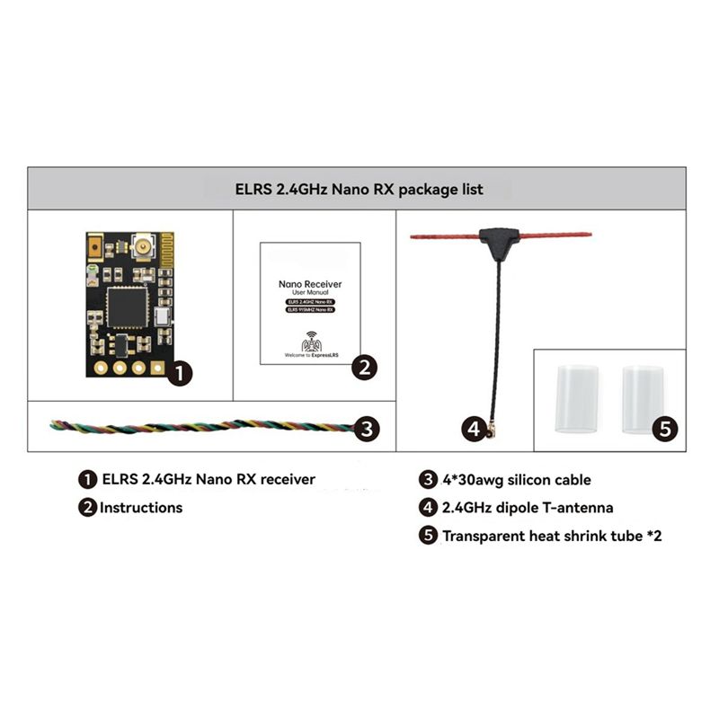 C-Convenient-ELRS Receiver 2.4Ghz NANO RX Diversity Receiver 100Mw Built-Intcxo Forrc FPV Long Range Traversing Drones Parts
