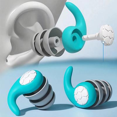 1 Pair Soft Silicone Earplugs Noise Cancelling Waterproof Comfortable for Sleep Swimming Silent Environment Protection Accessory