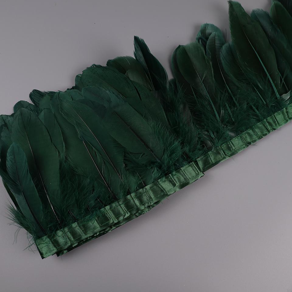 2M Natural Dyed Goose Feather Trims Real Geese Duck Feathers Fringe Ribbons For Handmade Crafts Pumas Wedding Accessories