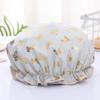 Double Shower Cap Waterproof Hair Cap Gold Printed Terylene Cotton Shower Cap Bathing Women