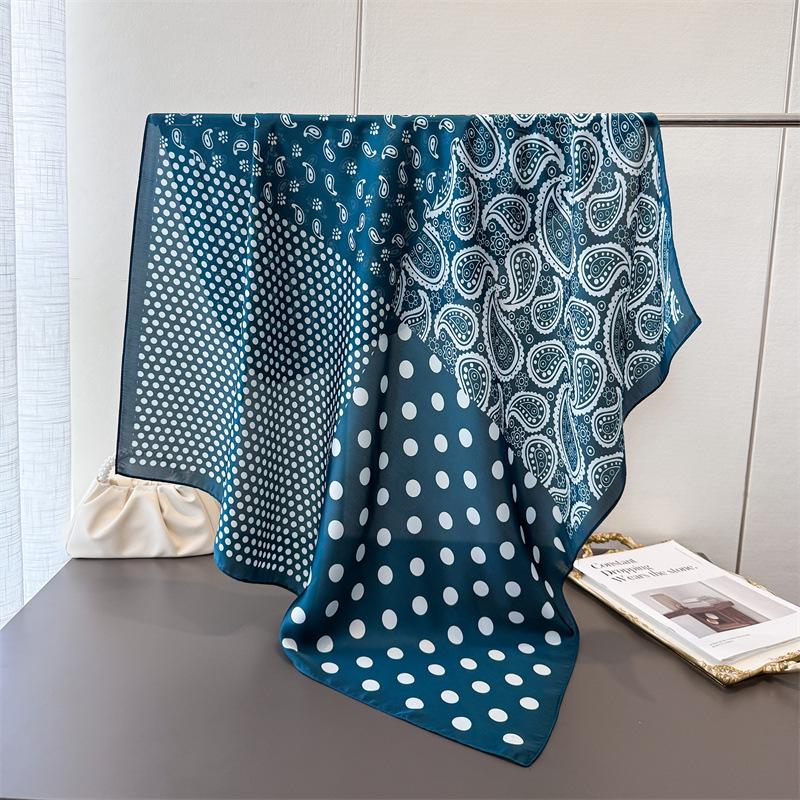 Fashion Puzzle Simulation Silk High-end Large Square Scarf Silk Scarf Printing Travel Shawl Scarf Sunscreen Headscarf Women's Scarf