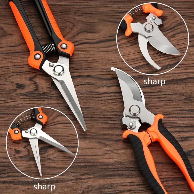Heavy-Duty Garden Pruning Shears Set, Multi-Functional Pruning Shears/Fruit Picking Shears/Branch Cutters