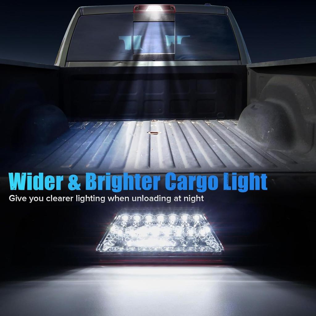 LED Third Brake Light Compatible with Ram 1500 2500 3500 4500 5500 2009-2018 for Ram1500 Classic - Laramie 3rd Brake Cargo Light Red Housing Clear