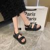 Trendy Brand Platform Sandals Women's 2025 Summer New Platform Velcro Sandals Summer Casual Versatile Slippers