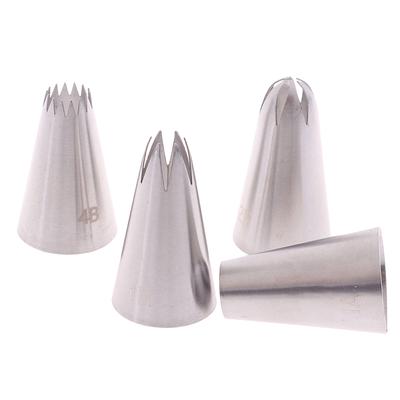 4 Stück Große Spritztüllen Gebäckspitzen Backwerkzeuge Kuchen Set Edelstahl