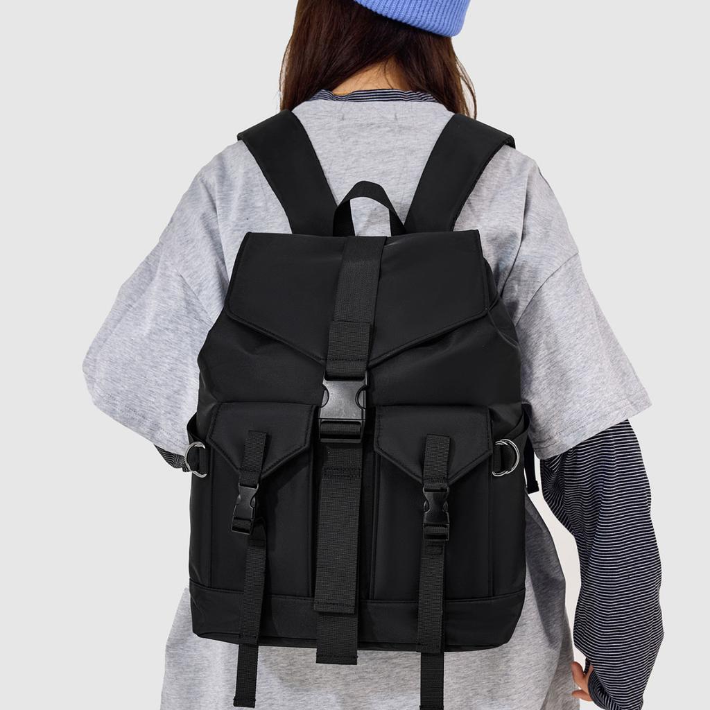 Schoolbag1011 autumn new simple backpack casual large capacity backpack women's solid color schoolbag niche light travel bag