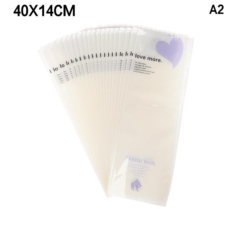 20/50Pcs Plastic Single Rose Sleeve Flower Package Bouquet Package Valentine's Day With Clear Flower Packaging Bag Party Decor