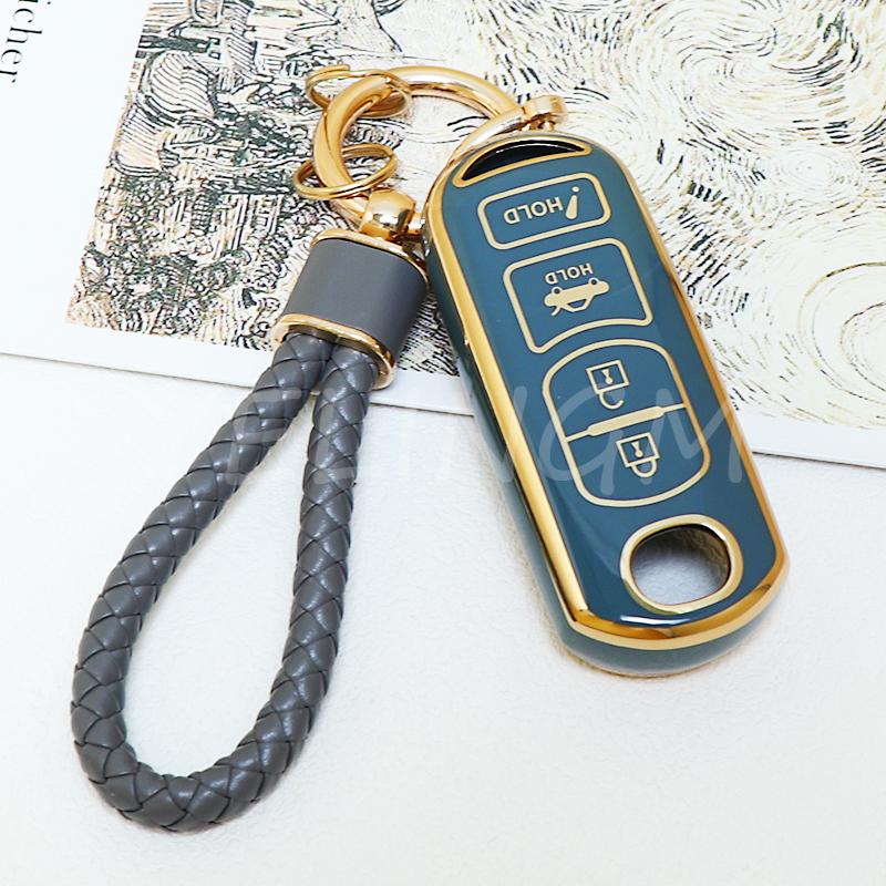 Key Cover Fob 4Buttons Tpu Car Case Shell Fob Holder For Mazda 2 3 5 6 Cx-3 Cx-5 Cx-7 Cx-9 Atenz Speed Miata Mx5 Axela Cx4