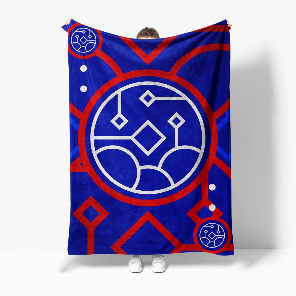 Blue Geometric Pattern Blanket Soft Fleece Throw Blanket Decorative Sofa Bed Throw Cushion Cover Gift 75X95CM