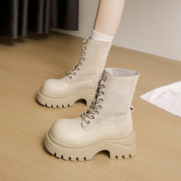 

Retro British style platform Chelsea boots big yellow boots women s 2025 autumn and winter new round head versatile short boots Martin boots 35