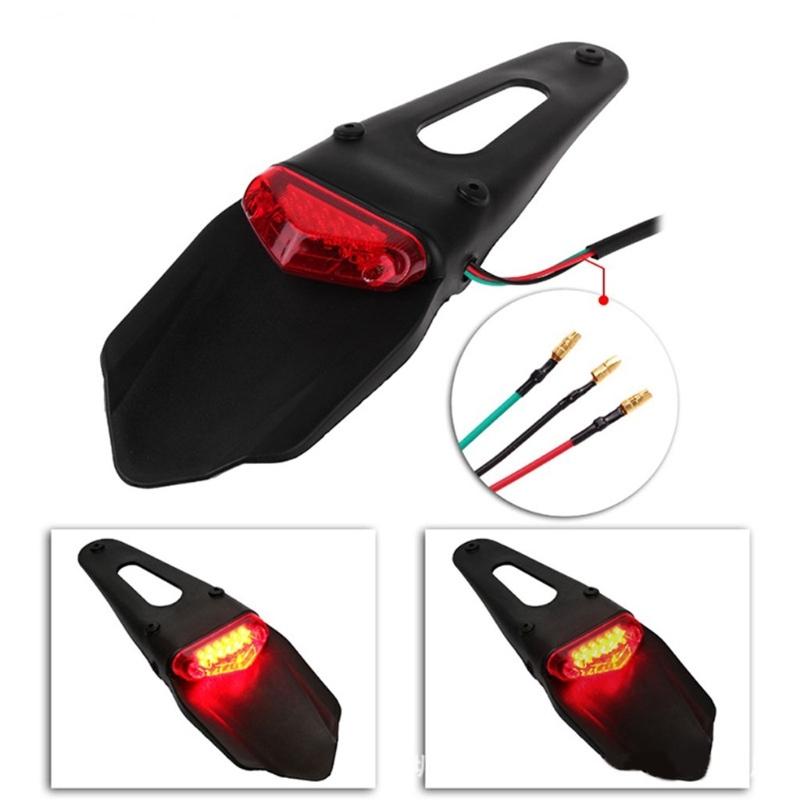 Motorcycle Rear Fender License Plate Bracket Holder LED Tail Light Rear Stop Brake Lamp for Enduro CR EXC WRF 250 400 426 450