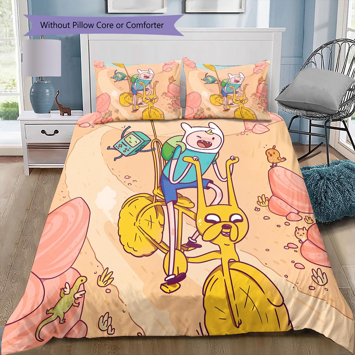 

Finn and Jake from Adventure Time Bedding Set, 1 Duvet Cover & 2 Pillowcases, Cozy Home Space, Perfect Gift 135x200cm